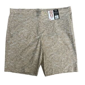 NWT Jones New York Tan White Stretch Pull On Bermuda Shorts Size XXL